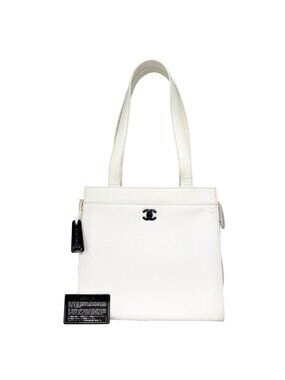 Chanel Super Caviar Leather Tote White
